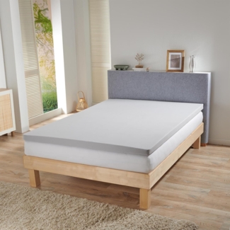 BettwarenShop Jersey-Elasthan Topper Spannbettlaken Multi-Stretch|140x200 - 160x220 cm| silber