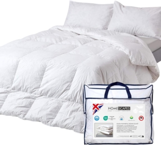 Homescapes Federbettdecke Winterbettdecke 135x200 cm – Entenfedern & Daunen, Wärmeklasse 5, Füllung: 85% Entenfedern, 15% Entendaunen