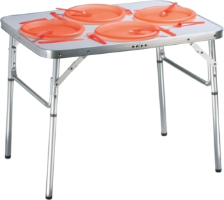 Campingtisch Alu mit Tragegriff MDF Tischplatte 70x55 25-59cm klappbar nur 2,6kg