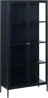 ebuy24 Vitrine Carmel Vitrinenschrank mit 2 Glastüren Stahl schwarz.