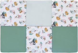 Tinéo - Krabbeldecke – großer Spielteppich für Babys – Motorikmatte – Bodenmatte für Babys – multifunktional 5-in-1 – 120x180 cm (Jungle Buddies)