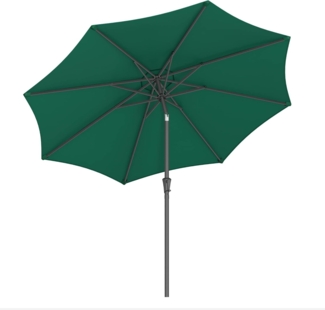 SONGMICS Sonnenschirm 300 cm, UPF 50+, Strandschirm, beidseitig um 30° knickbar, Sonnenschutz, mit Kurbel zum Öffnen/Schließen, für Terrasse, Balkon, Pool, ohne Ständer, grün GPU30GN