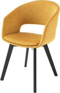 riess-ambiente Polsterstuhl NORDIC STAR senfgelb / schwarz (Einzelartikel, 1 St), Esszimmer · Strukturstoff · Massivholz · mit Armlehne · Küche · Design