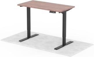 elektrisch höhenverstellbarer Schreibtisch LAPTOP 120x60 cm - Gestell Schwarz, Platte Walnuss