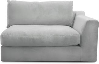 CAVADORE Sofa-Modul "Fiona"mit Armteil rechts / individuell kombinierbar als Ecksofa, Big Sofa oder Wohnlandschaft / 138 x 90 x 112 / Webstoff hellgrau