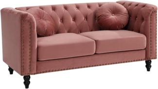 Vente-unique - Sofa 2-Sitzer - Samt - Altrosa - TURNER
