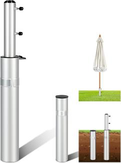 Sekey Schirmhalter Aluminium Sonnenschirmständer für Wäscheständer Gartenschirm Groß, für Stöcke bis Ø 52 mm