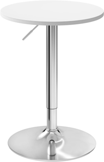 WOLTU Bartisch Stehtisch, höhenverstellbarer Tisch 69,5-91,5 cm, multifunktionaler Partytisch in Wohnzimmer Küche Balkon, Bistrotisch aus MDF Metall, Weiß, BT35ws