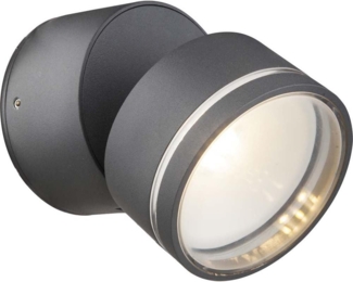 LED Außen Wandleuchte, rund, Aluminium Druckguss, Anthrazit