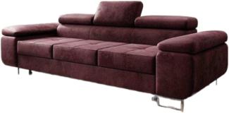 Designer Sofa Siera mit Schlaffunktion (Samt) Bourdeaux