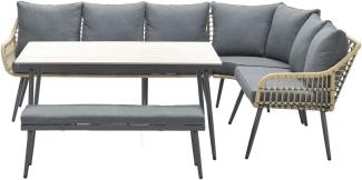 Garden Impressions Aluminium Ecklounge-Set "Dalton" inkl. Bank und Kissen, anthrazit / grau,links