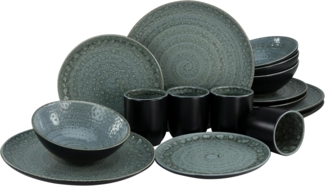 CreaTable 23291 Kombiservice Villa Romana für 4 Personen, Steingut (1 Set, 16-teilig)