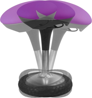Topstar Sitness 20, ergonomischer Sitzhocker, Arbeitshocker, Bürohocker mit Schwingeffekt, Sitzhöhenverstellung, Bezug lila