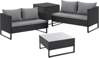 SVITA Gartenlounge-Set KANSAS, (Lounge-Set), Inklusive Kissenbox, Sitz- und Rückenkissen