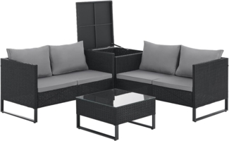 SVITA Gartenlounge-Set KANSAS, (Lounge-Set), Inklusive Kissenbox, Sitz- und Rückenkissen