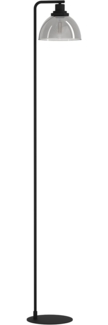 Eglo 98387 Stehleuchte BELESER Rauchglas schwarz-transparent E27 1X60W L:26cm B:20,5cm H:150,5cm mit Fußtrittschalter