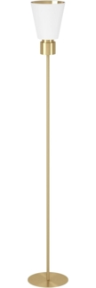 Eglo 900378 Stehleuchte AGLIENTINA Textil weiss, messing E27 1X40W H:170cm Ø20cm mit Fußtrittschalter