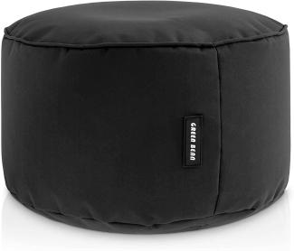 Green Bean© Sitzsack-Hocker 25x45 cm mit EPS-Perlen Füllung - Fußhocker Fußkissen Sitz-Pouf für Sitzsäcke - Bodenkissen für Kinder und Erwachsene - Fußablage Sitzkissen Sitzhocker Schwarz