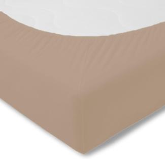 Kneer Spannbettlaken, Spannbetttuch, Fein-Jersey Qualität 50 verschiedene Größen und Farben 120x200 - 130x200 cm sand