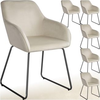 tectake Esszimmerstuhl Jeane (Set, 6 St), Erstklassiger Komfort dank hochdichter Schaumstoffpolsterung