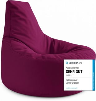 Patchhome Gamer Kissen Lounge Kissen Sitzsack Sessel Sitzkissen In & Outdoor geeignet fertig befüllt | Weinrot - Ø 75cm x Höhe 80cm - in 2 Größen und 25 Farben