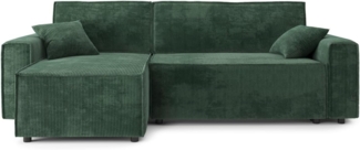 BAÏTA Ecksofa Mira 4-Sitzer, mit wendbarer Ecke und Stauraum, Cordstoff, Grün