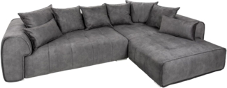 riess-ambiente Ecksofa CLAN 320cm anthrazit, Eckcouch · XXL · inkl. Kissen · Samt · Wohnzimmer · Modern Design