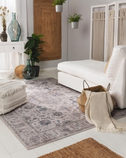 benuta Teppich Laury, rechteckig, Höhe: 5 mm, Wohnzimmer, Schlafzimmer, Esszimmer, Flur, Kunstfaser, Rutschfest