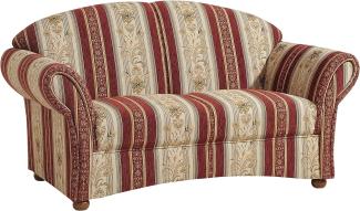 Corona Sofa 2-Sitzer Chenille Rot Buche Nussbaumfarben