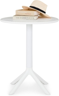 IDIMEX Gartentisch LUZ, runder Balkontisch 60cm, kleiner Outdoor Tisch aus Polypropylen weiß