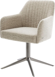 Drehstuhl Greg-Flex Webstoff Soft Beige Fußkreuz Graphit 360° drehbar Wippfunktion Taschenfederkern