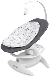 CARETERO - NOCO Baby Rocker - für Babys 0-12 Monate - mit Musik, 360° Drehsitz, verstellbarer Rückenlehne - verschiedene Schaukelmodi & Geschwindigkeiten - Graphit