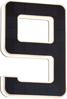 Paulmann 79850 LED Solar Hausnummer 9 IP44 Warmweiß Akku wechselbar incl. 1x0,2 Watt Solarleuchte Schwarz Solarlampe Kunststoff Solarlicht 3000 K