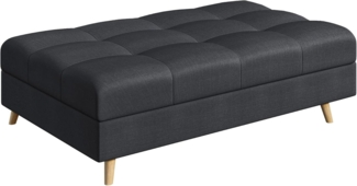 S-Style Möbel Polsterhocker Cuba mit Holzfüßen im skandinavischen Stil, mit Wellenfederung