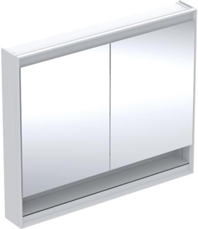 Geberit ONE Spiegelschrank mit ComfortLight, 2 Türen, Aufputzmontage, mit Nische, 105 x 90 x 15 cm, 505.834.00, Farbe: weiss / Aluminium pulverbeschichtet - 505.834.00.2