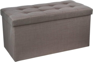 Dekorativer Sitzhocker mit Ablagefach, Grau