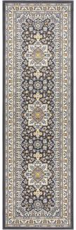 Orientalischer Kurzflor Teppich Parun Täbriz Dunkelgrau - 80x250x0,9cm