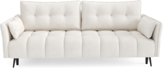 MOEBLO Sofa BLUMI, Eleganz und Komfort – 3-Sitzer-Stoffsofa mit Schlaffunktion und Bettkasten, modernes Design für Wohnzimmer, -(BxHxT):220x95x101 cm