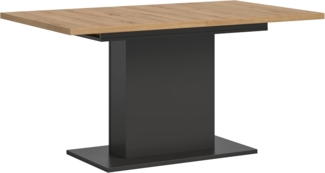 Ausziehbarer Esstisch (B/H/T): 150-190x76x80 in Artisan Nachbildung und grau Nachbildung mit Säulen-Fußgestell