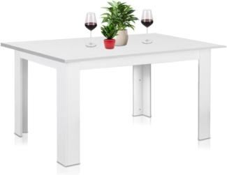 Shally Dogan Ausziehbarer Esstisch weiß von 90x60 cm bis 120x60 cm, modernes Design, ausziehbar, platzsparend, ideal für Esszimmer, Wohnzimmer, Küche, Inneneinrichtung (weiß)