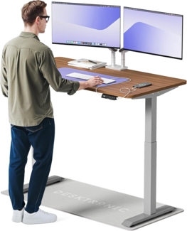 Höhenverstellbarer Schreibtisch (140x70 cm) - Sitz- & Stehpult mit Ladebuchsen - Schreibtisch Höhenverstellbar Elektrisch Touchscreen & Stahlfüßen - Schreibtisch Höhenverstellbar von Desktronic