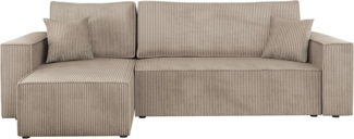 'Kobaro' Ecksofa, Cord, Farbe: Poso 02, 82 x 244 x 145 cm