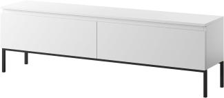 Selsey Bemmi - TV-Schrank Lowboard, Weiß mit schwarzen Beinen, 150 cm