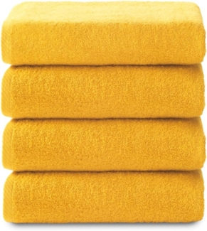 Top Towel - Plus - Badetücher - 4 Gesichts- oder Bidethandtücher - 30x50 cm - 100 % Baumwolle - Gold