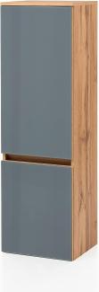 Midischrank >Oulu< in Glas Grau - 40x130x35cm (BxHxT)