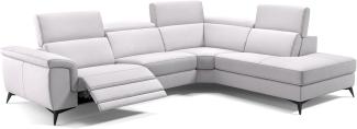 Sofanella Sofalandschaft AMARO Ledergarnitur Echtleder Eckcouch in Weiß M: 308 Breite x 108 Tiefe