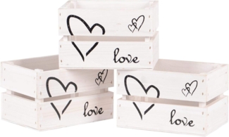 UNUS HOME Dekokiste Holzkiste Love 3er Set