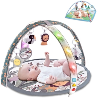 Chipolino Spielbogen, Krabbeldecke Lichter hängende Plüschtiere Melodien Spiegel grau
