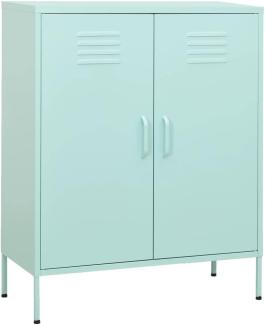 vidaXL Lagerschrank Sideboard Kommode Anrichte Stahlschrank Schrank Beistellschrank Mehrzweckschrank Bücherschrank Standschrank Minzgrün 80x35x101,5cm Stahl