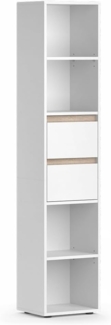 Vicco Bücherregal Robert Wandregal Kinderschrank Büroregal Regal Schrank Weiß, 36,2 x 171 x 29,9 cm